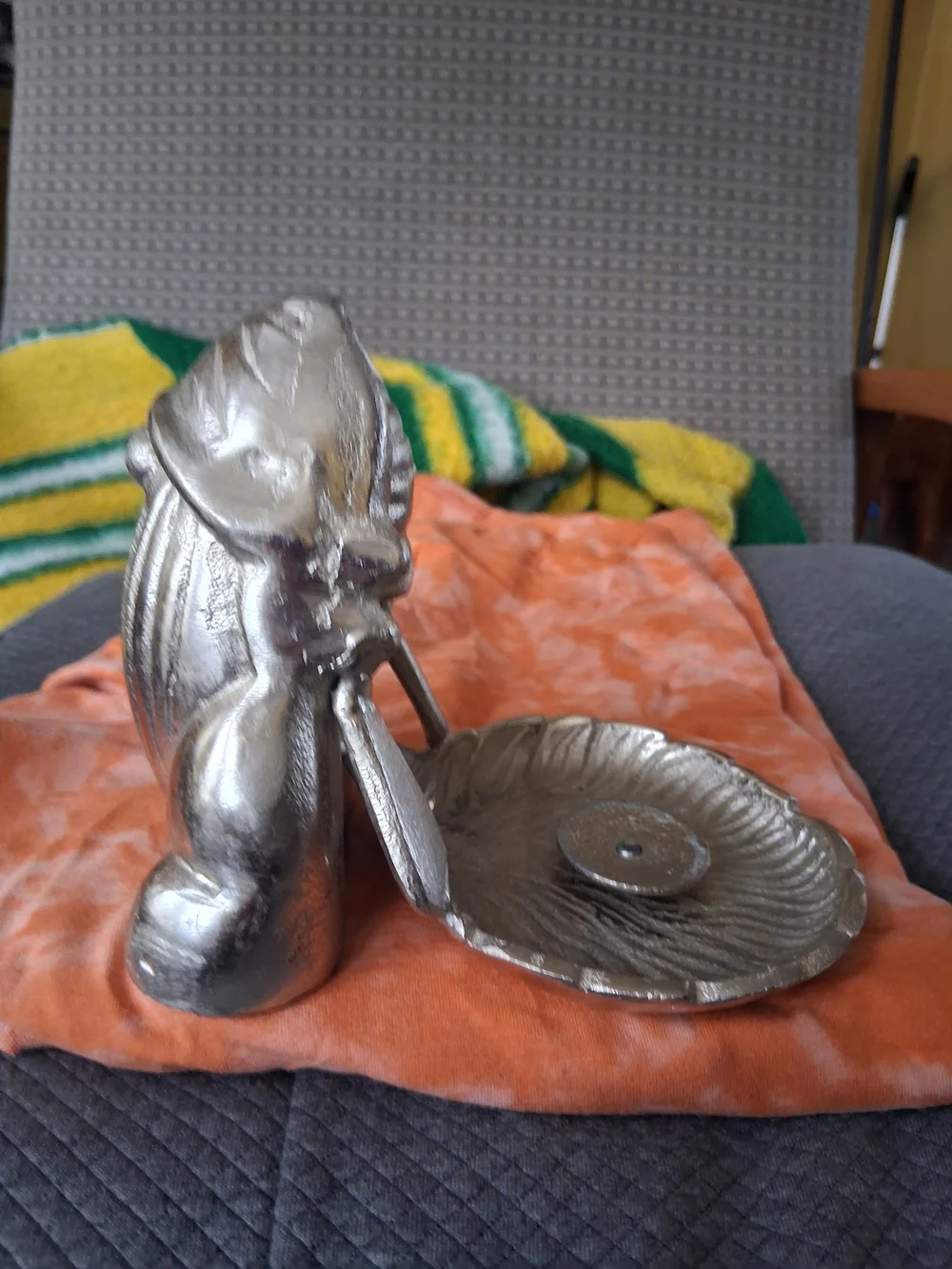 Gnome Metal Candle Holder 5 1/4 Tall X 6 X 4 1/4 Candle Is 4 1/2 Inch